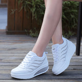 Designer White Platform Sneakers Running Shoes for Women Wedges Shoes Footwear Basket Femme Trainers Sport Shoes Woman